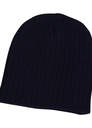 Acrylic Knit Beanie With Cable Row Feature (WS-CH62)