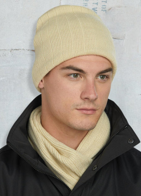 Cable Knit Beanie With Fleece Head Band (WS-CH64)