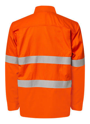 Mens Hi Vis HRC 2 Inherent Shirt with Gusset Sleeves and Reflective Tape X Pattern (NC-FSV035)