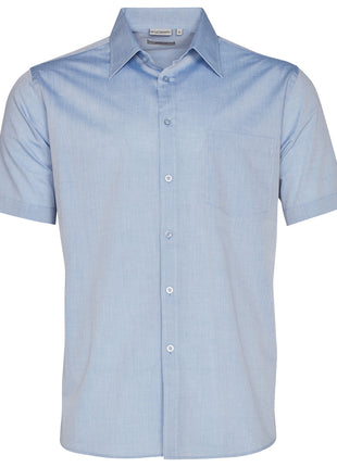 Mens Fine Chambray Short Sleeve Shirt (WS-M7011)