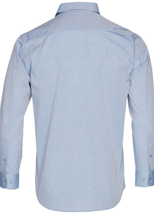 Mens Fine Chambray Long Sleeve Shirt (WS-M7012)