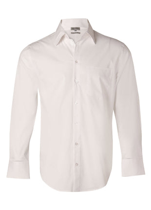Mens Cotton / Poly Stretch Long Sleeve Shirt (WS-M7020L)
