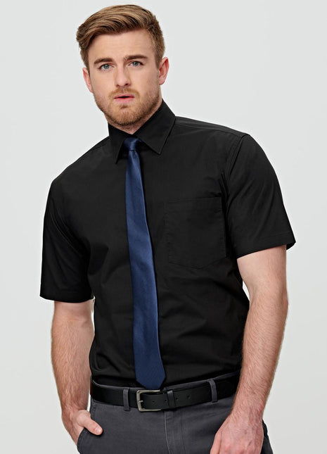 Mens Cotton / Poly Stretch Short Sleeve Shirt (WS-M7020S)