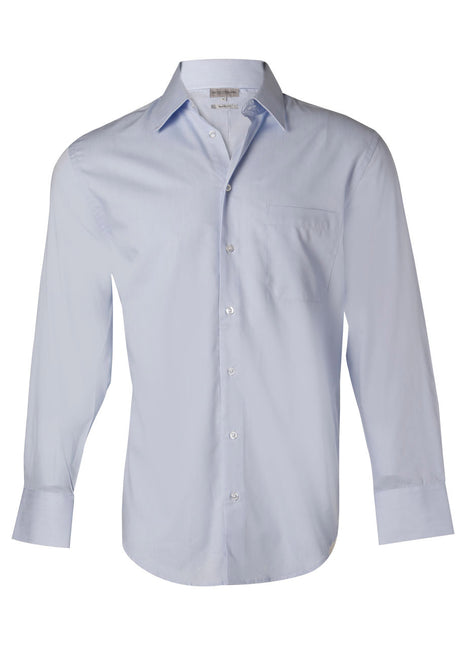 Mens Fine Twill Long Sleeve Shirt (WS-M7030L)