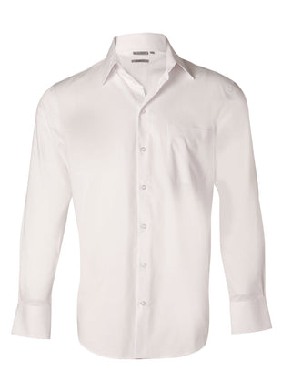 Mens Fine Twill Long Sleeve Shirt (WS-M7030L)