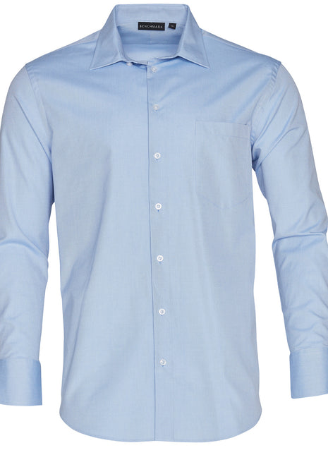 Mens CVC Oxford Long Sleeve Shirt (WS-M7040L)