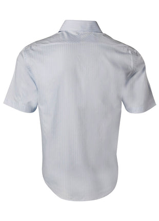 Mens Self Stripe Short Sleeve Shirt (WS-M7100S)