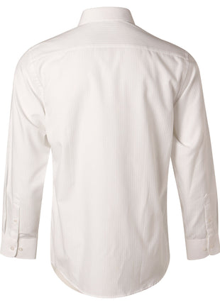 Mens Mini Herringbone Long Sleeve Shirt (WS-M7112)