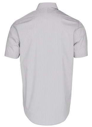 Mens Ticking Stripe Short Sleeve Shirt (WS-M7200S)