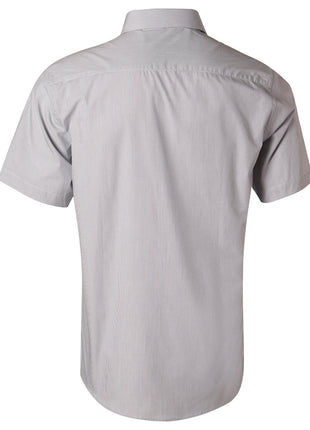 Mens Fine Stripe Short Sleeve Shirt (WS-M7211)