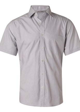 Mens Fine Stripe Short Sleeve Shirt (WS-M7211)