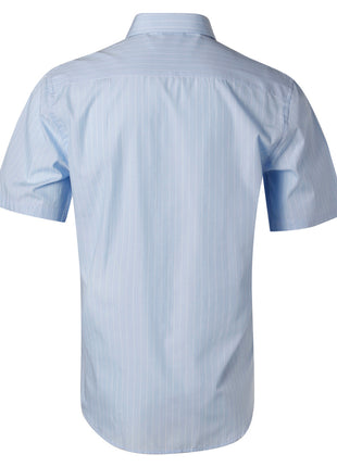 Mens Pin Stripe Short Sleeve Shirt (WS-M7221)