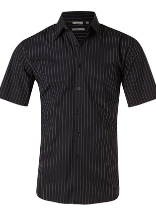 Mens Pin Stripe Short Sleeve Shirt (WS-M7221)