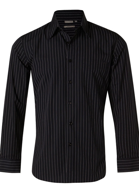 Mens Pin Stripe Long Sleeve Shirt (WS-M7222)