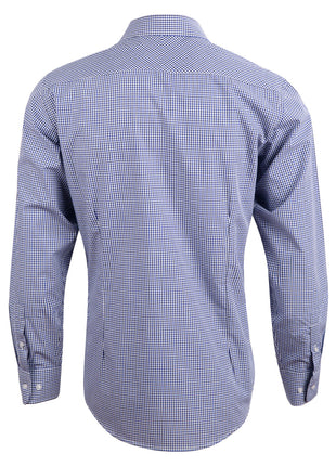 Mens Two Tone Check Long Sleeve Shirt (WS-M7320L)