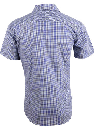 Mens Two Tone Check Short Sleeve Shirt (WS-M7320S)