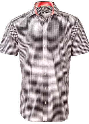 Mens Gingham Check Short Sleeve Shirt (WS-M7330S)