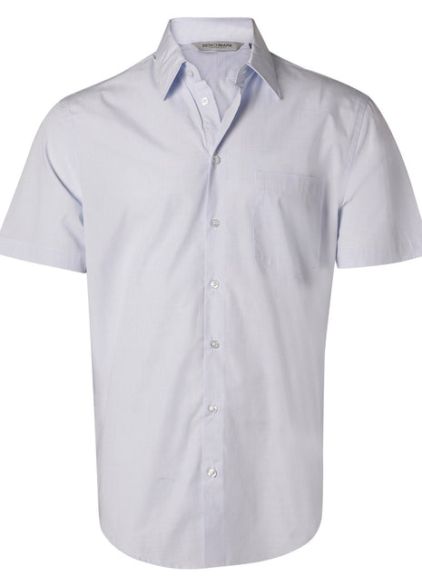 Mens Mini Check Short Sleeve Shirt (WS-M7360S)