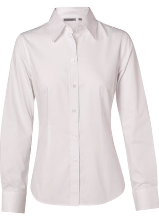 Womens Cotton / Poly Stretch Long Sleeve Shirt (WS-M8020L)
