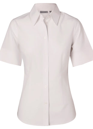 Womens Cotton / Poly Stretch Short Sleeve Shirt (WS-M8020S)