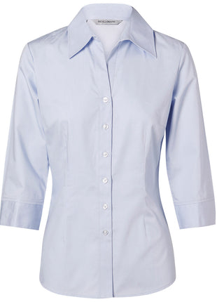 Womens Fine Twill 3/4 Sleeve Shirt (WS-M8030Q)