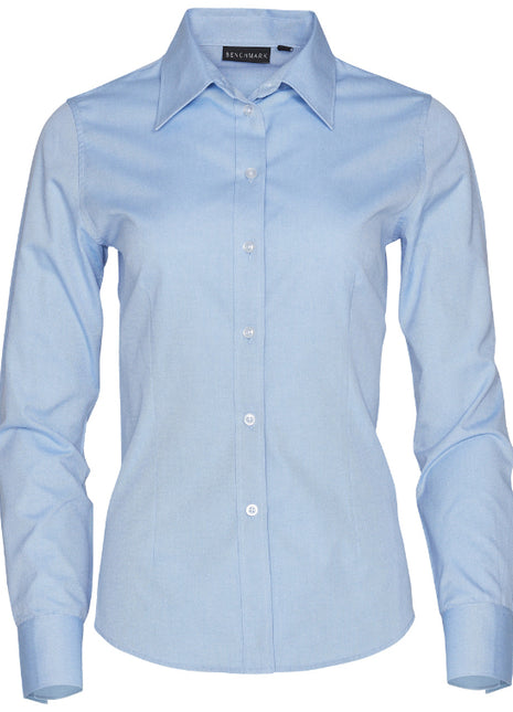Womens CVC Oxford Long Sleeve Shirt (WS-M8040L)
