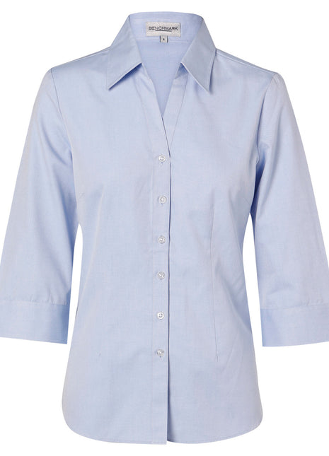 Womens CVC Oxford 3/4 Sleeve Shirt (WS-M8040Q)