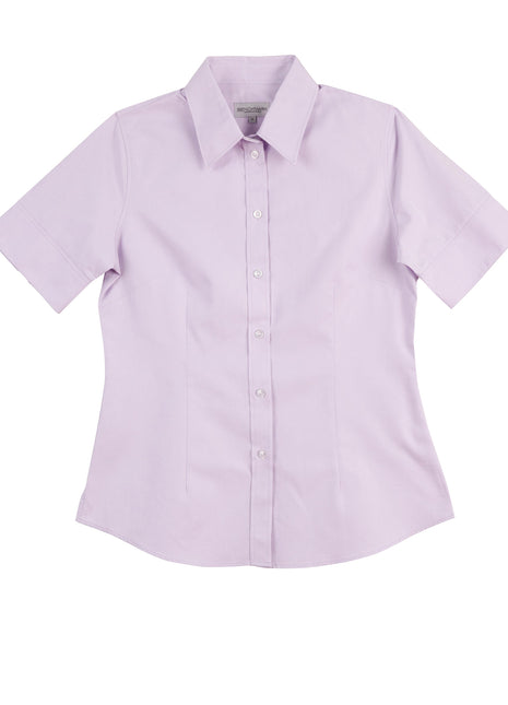 Womens CVC Oxford Short Sleeve Shirt (WS-M8040S)