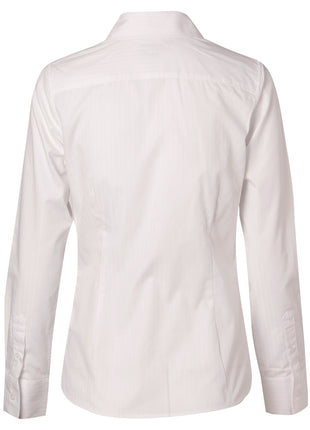 Womens Self Stripe Long Sleeve Shirt (WS-M8100L)