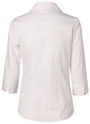 Womens Self Stripe 3/4 Sleeve Shirt (WS-M8100Q)