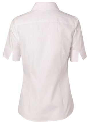 Womens Self Stripe Short Sleeve Shirt (WS-M8100S)