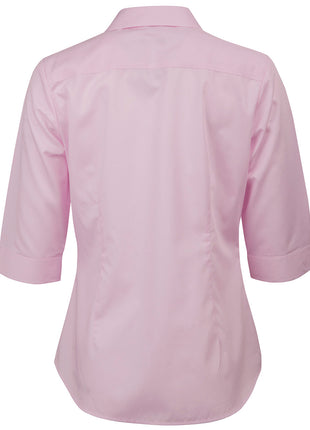 Womens Dobby Striped Taped 3/4 Sleeve Shirt (WS-M8110Q)