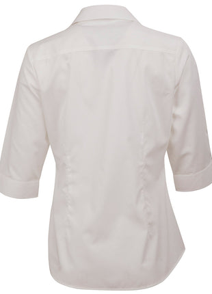Womens Dobby Striped Taped 3/4 Sleeve Shirt (WS-M8110Q)