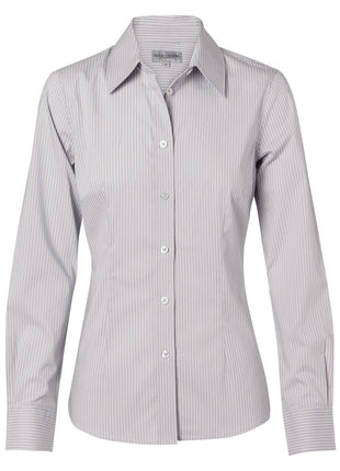 Womens Ticking Stripe Long Sleeve Shirt (WS-M8200L)