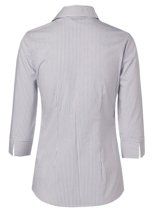 Womens Ticking Stripe 3/4 Sleeve Shirt (WS-M8200Q)