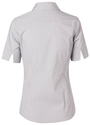 Womens Ticking Stripe Short Sleeve Shirt (WS-M8200S)