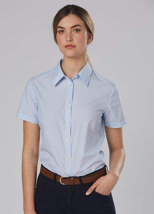 Womens Fine Stripe Short Sleeve Shirt (WS-M8211)