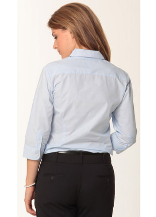 Womens Fine Stripe 3/4 Sleeve Shirt (WS-M8213)