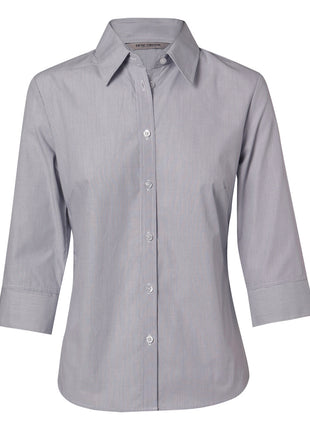Womens Fine Stripe 3/4 Sleeve Shirt (WS-M8213)