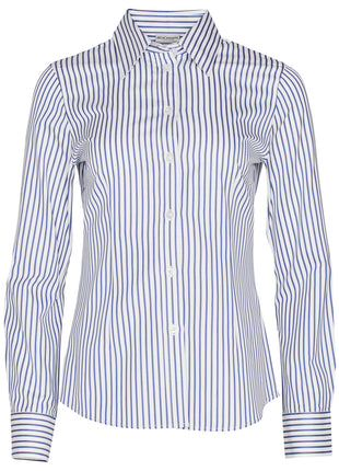 Womens Sateen Stripe Long Sleeve Shirt (WS-M8310L)