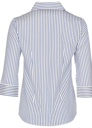 Womens Sateen Stripe 3/4 Sleeve Shirt (WS-M8310Q)