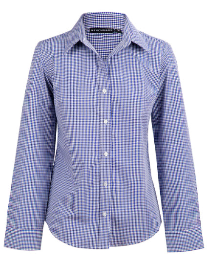 Womens Two Tone Check Long Sleeve Shirt (WS-M8320L)