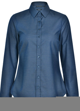 Womens Pin Dot Stretch Long Sleeve Shirt (WS-M8400L)