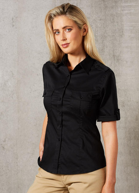 Womens Short Sleeve Military Shirt (WS-M8911)