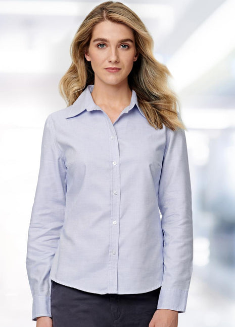 Womens Dot Contrast Long Sleeve Shirt (WS-M8922)