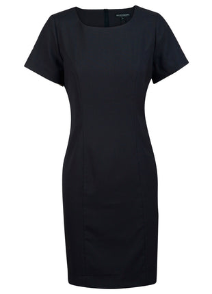 Womens Poly / Viscose Stretch Short Sleeve Dress (WS-M9282)