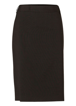 Womens Mid Length Lined Pencil Skirt In Wool Stretch (WS-M9470)