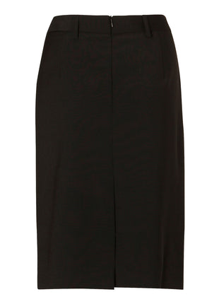 Womens Mid Length Lined Pencil Skirt In Wool Stretch (WS-M9470)
