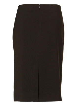 Womens Mid Length Lined Pencil Skirt In Poly / Viscose Stretch Stripe (WS-M9472)
