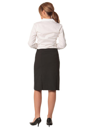Womens Pleated Skirt In Wool Stretch (WS-M9473)